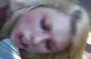 Interracial outdoor sex with a blonde tranny bitch
